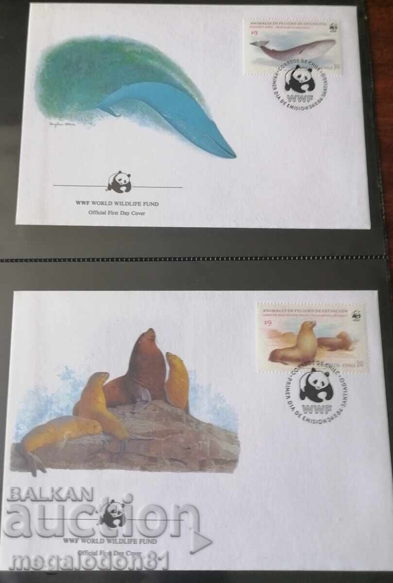 Chile - First Day Covers WWF, Protected Fauna Chile - First Day Covers WWF, Protected Fauna