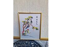Minunată pictură antică chinezească broderie mătase