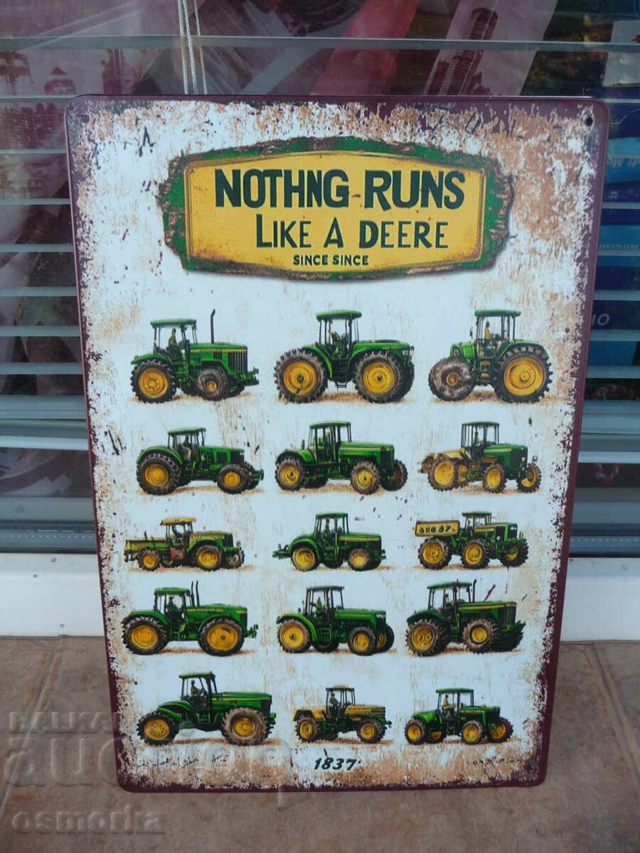 Μεταλλική πινακίδα Τρακτέρ John Deere τα καλύτερα από 1837 επίπεδα
