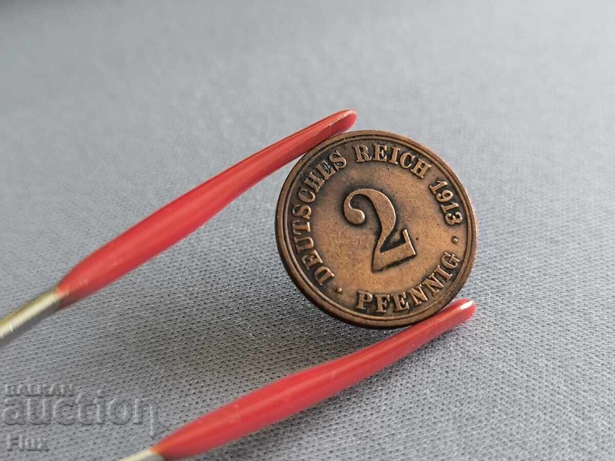 Райх монета - Германия - 2 пфенига | 1913г.; серия A Райх монета - Германия - 2 пфенига | 1913г.; серия A