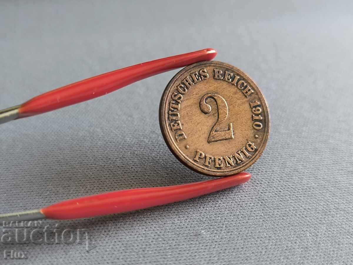 Moneda Reich - Germania - 2 Pfennig | 1910; Seria A Moneda Reich - Germania - 2 Pfennig | 1910; Seria A