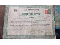 Certificat de absolvire a cursului gimnazial Sofia 1940