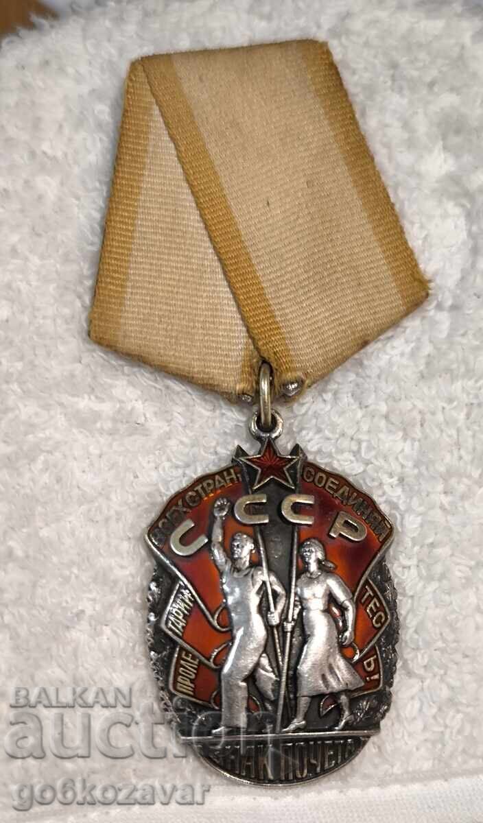 Доставка на Съветски орден СРЕБРО емайл нагръден Знак Почета СССР