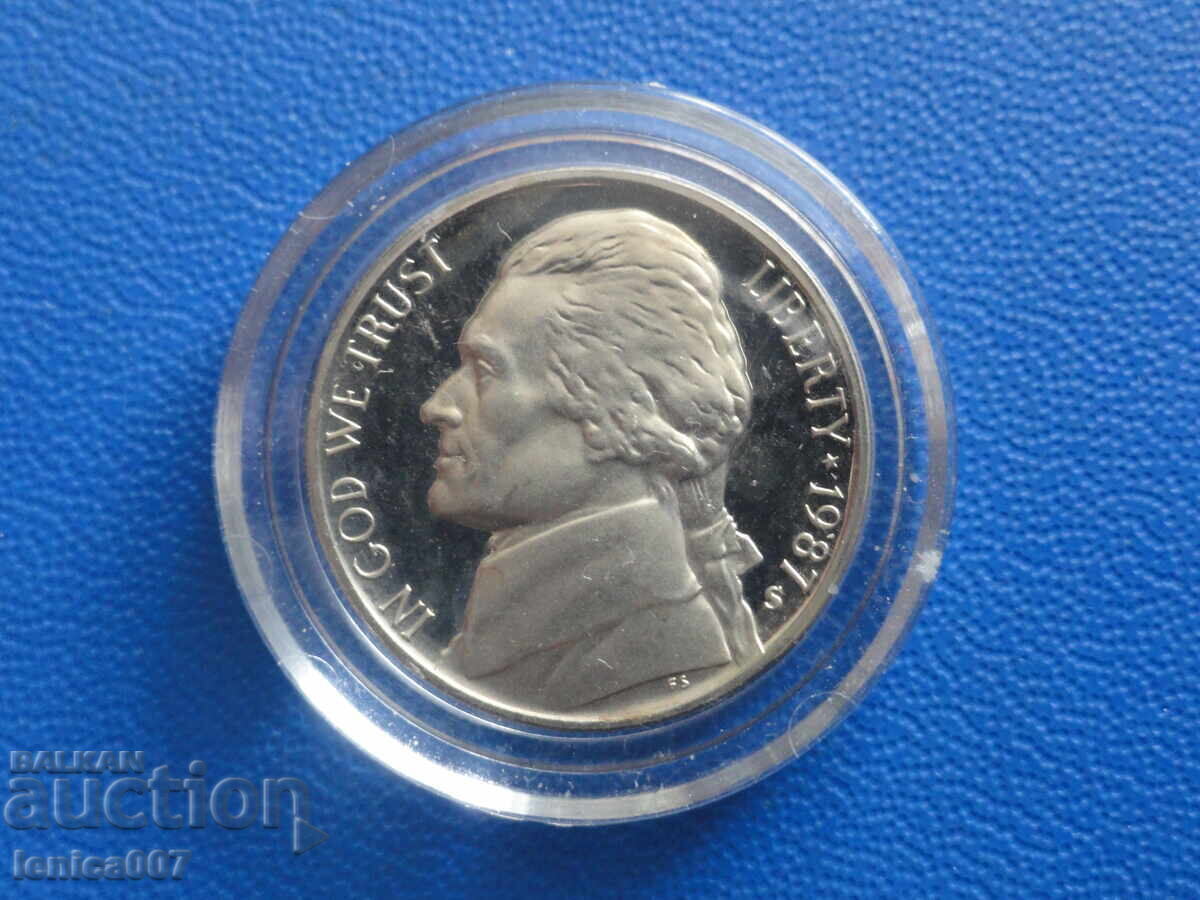 Δημοπρασία ΗΠΑ 1987 - 5 λεπτά (S) Proof