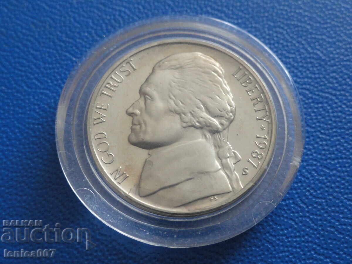 USA 1987 - 5 Cents (S) Proof - 5 USA 1987 - 5 Cents (S) Proof - 5