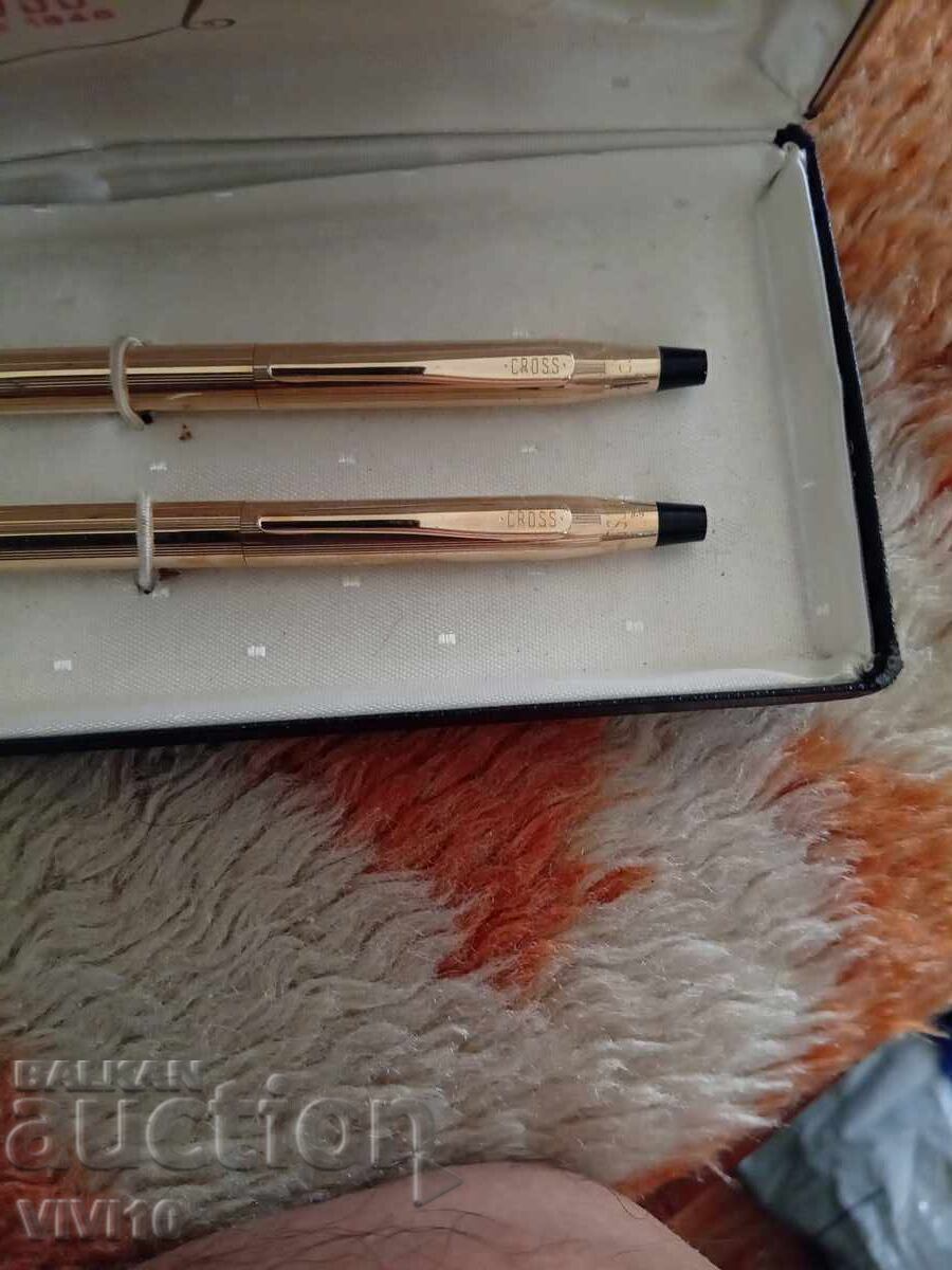 Auction  Cross Pen and Pencil, Gold Plated