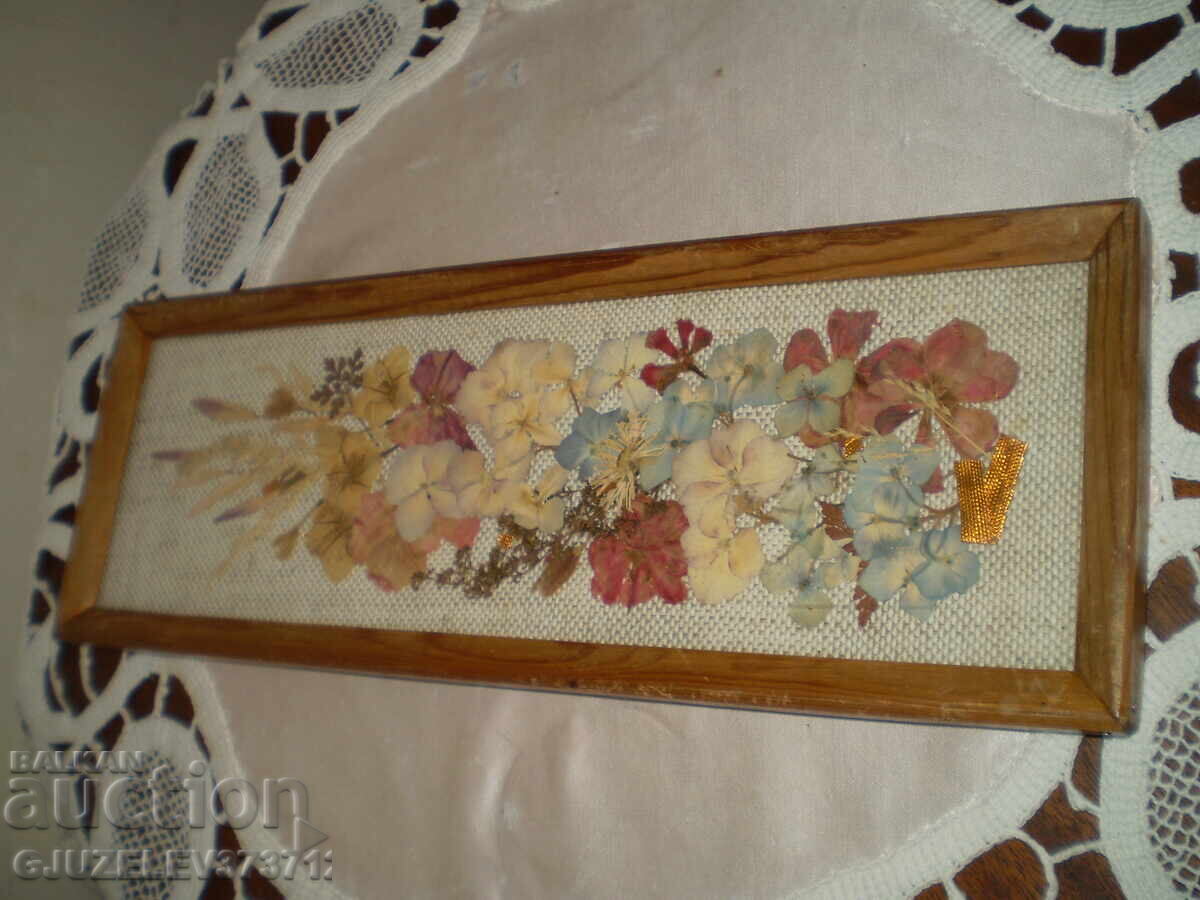 Tablou herbar cu FLORI PRESE USCATE, lucrat manual - 5