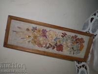 Tablou herbar cu FLORI PRESE USCATE, lucrat manual