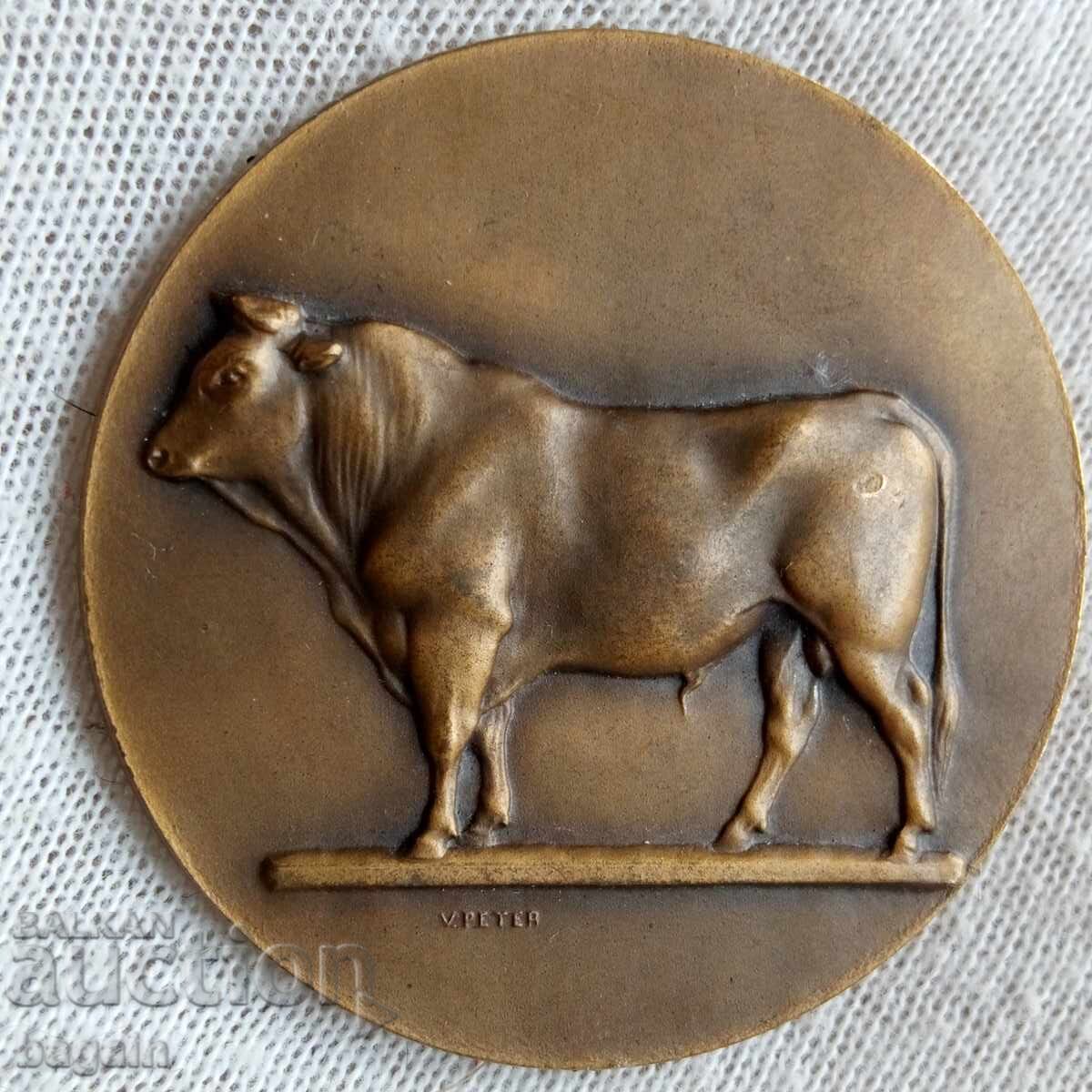 Plachetă de bronz pentru tauri Plachetă de bronz pentru tauri