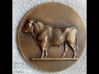 Plachetă de bronz pentru tauri