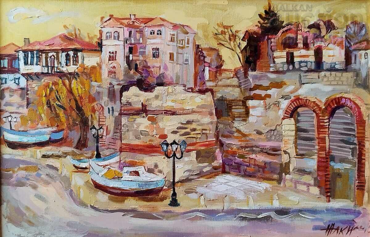 Πίνακας "Παλιά Νεσεμπάρ", ζωγρ. Ζακλίνα Γιαμελίεβα, 2010 με τιμή 550.00 BGN | € 281.21