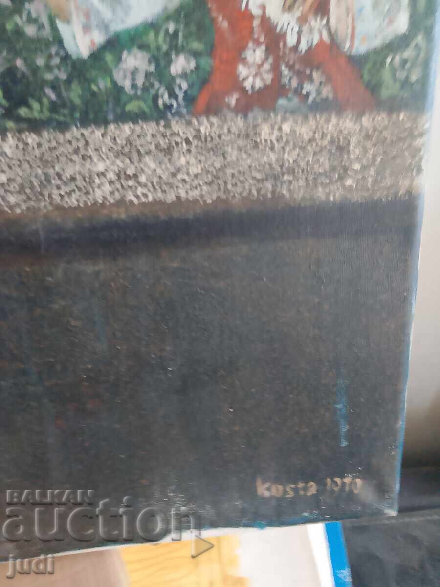 Страхотна картина платно 1970 г с цена 120.00 лв. | € 61.36