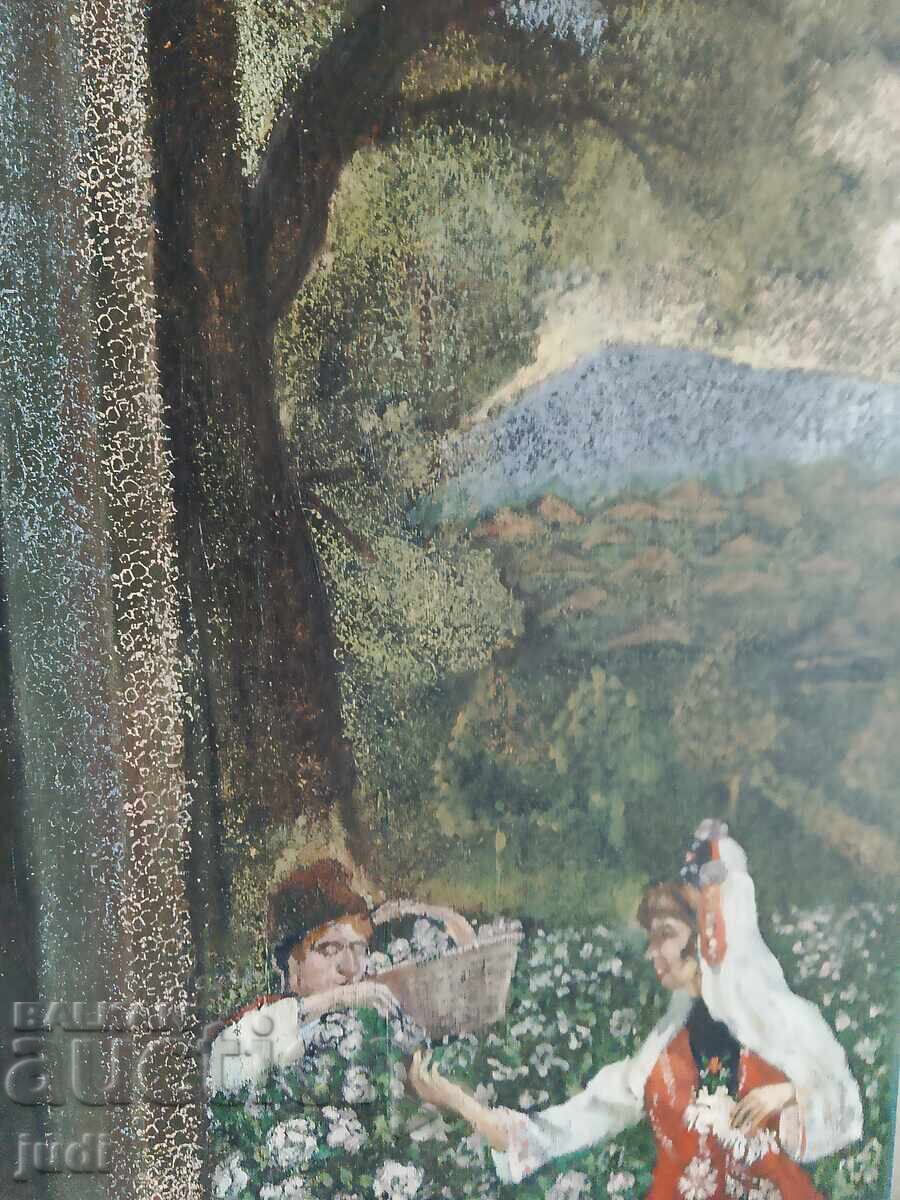 Аукцион Страхотна картина платно 1970 г