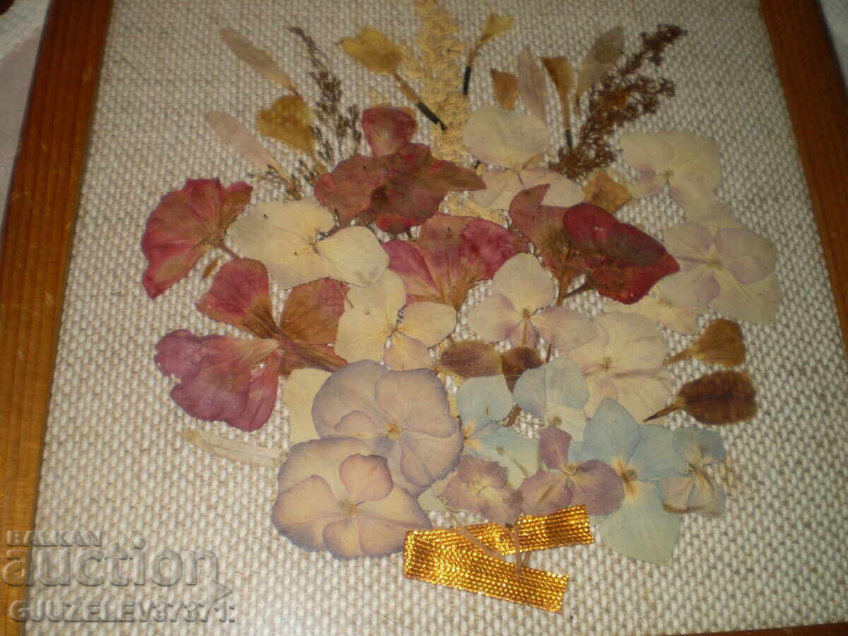 Tablou CU FLORI PRESATE USCATE, lucrat manual Tablou CU FLORI PRESATE USCATE, lucrat manual