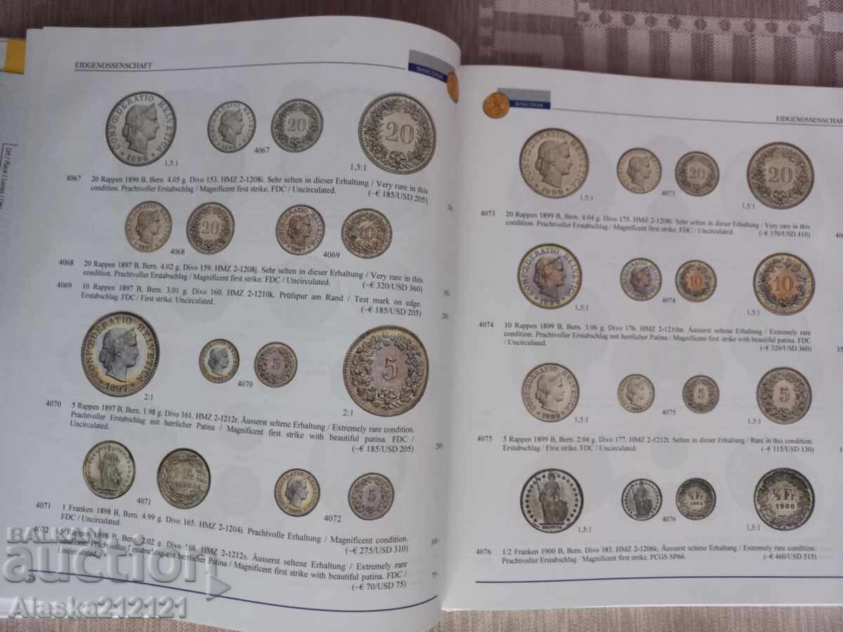 Δημοπρασία Νομισματική - Κατάλογος για Ελβετικά ομοσπονδιακά νομίσματα