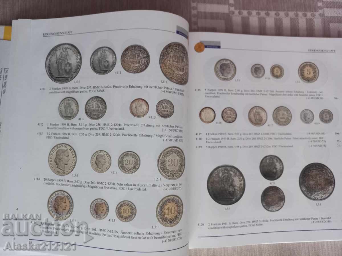 Παράδοση Νομισματική - Κατάλογος για Ελβετικά ομοσπονδιακά νομίσματα