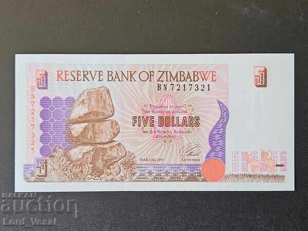 Zιμβάμπουε 5 Δολάρια 1997 UNC Zιμβάμπουε 5 Δολάρια 1997 UNC
