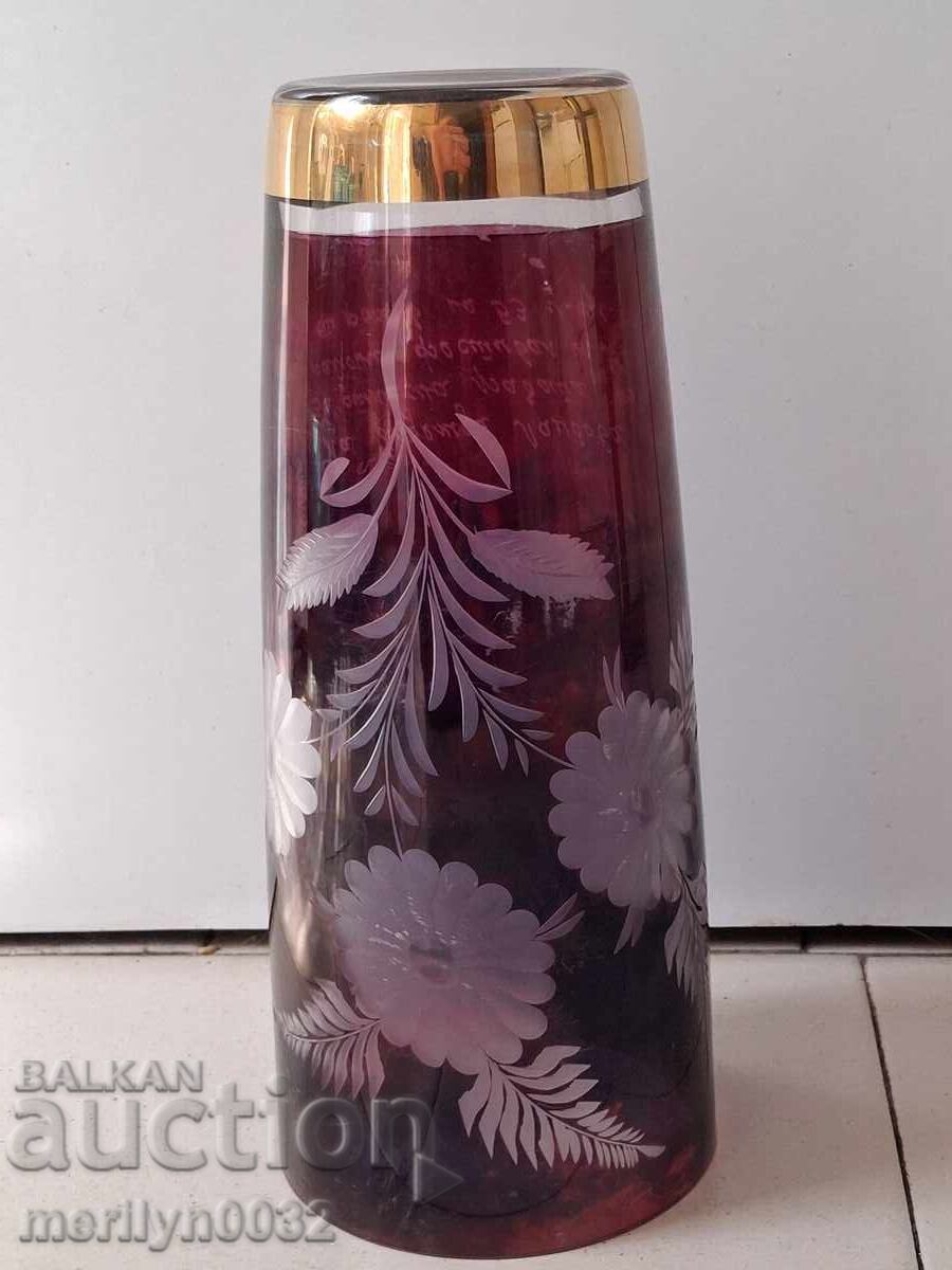 Gift vase crystal 1968 glass, Czechoslovakia, USSR - 5