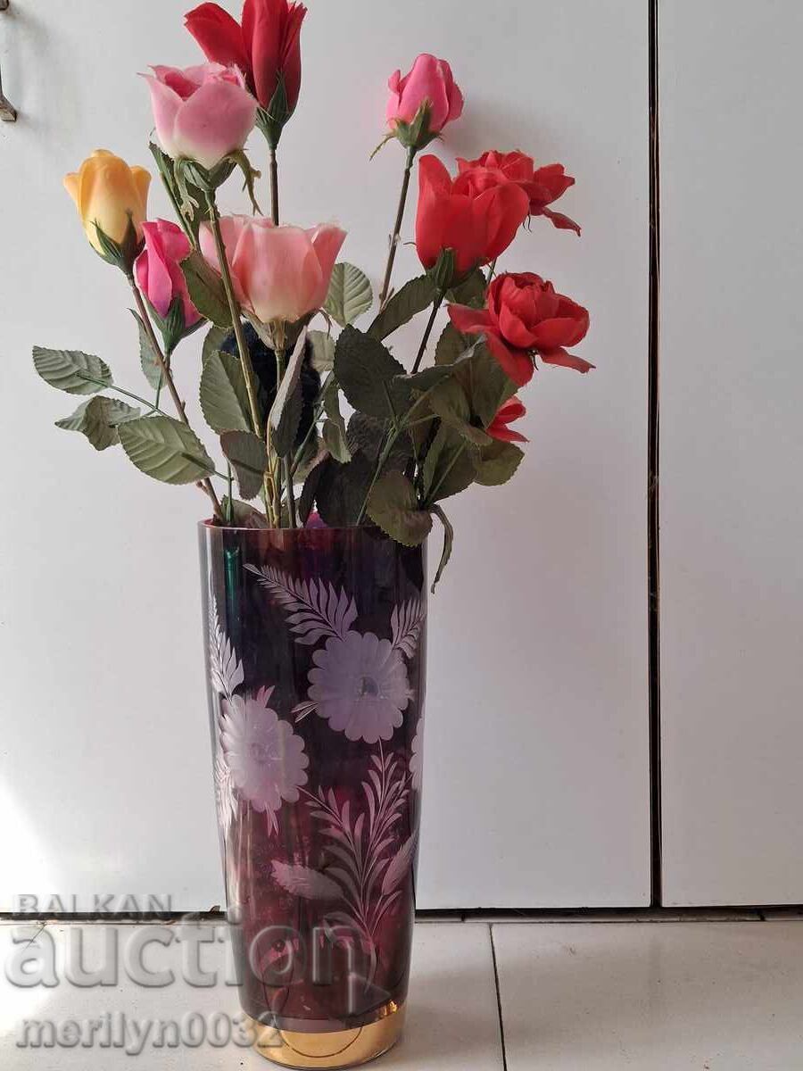 Gift vase crystal 1968 glass, Czechoslovakia, USSR - 7