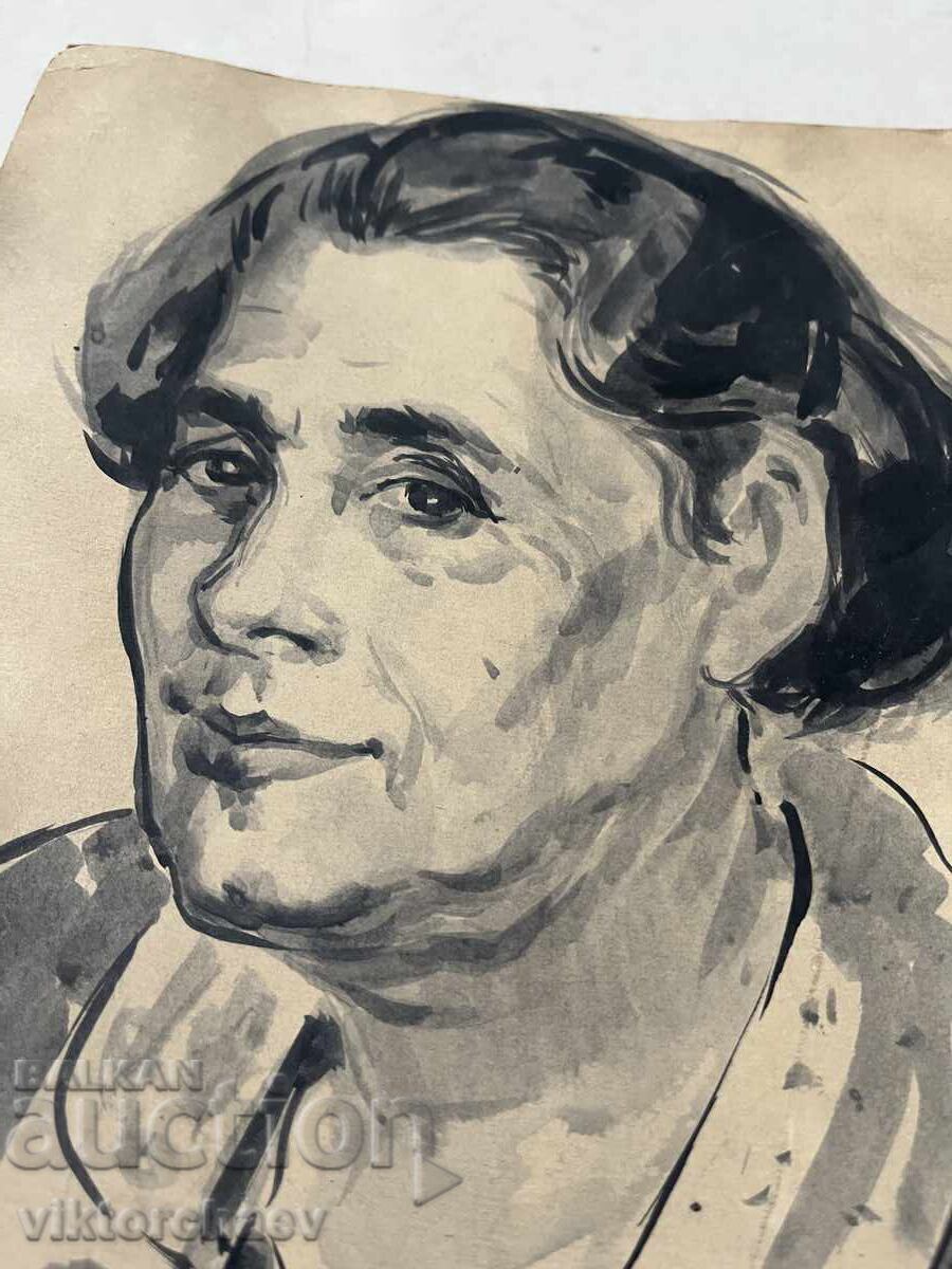 Auction Vanya Vaskova Masterful Drawing - 1958 Painting Auction Vanya Vaskova Masterful Drawing - 1958 Painting