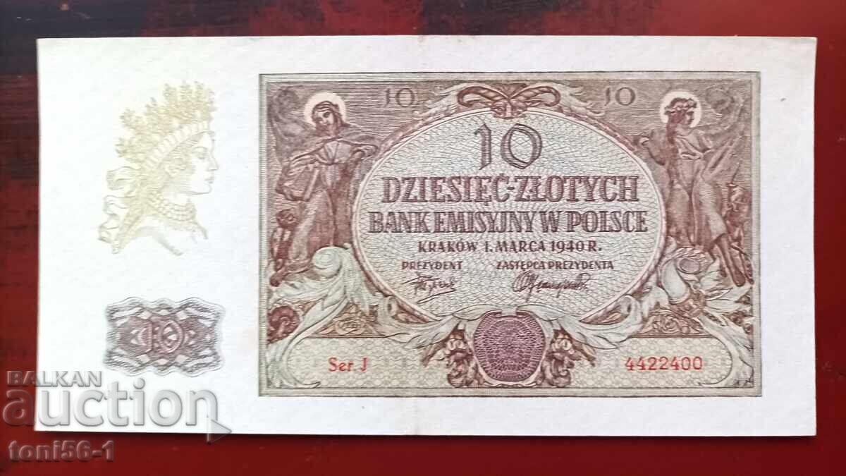 Polonia 10 zloți 1940 Polonia 10 zloți 1940