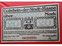 Banknote - Germany - North Rhine-Westphalia - Haspe - 20 Mark 1918