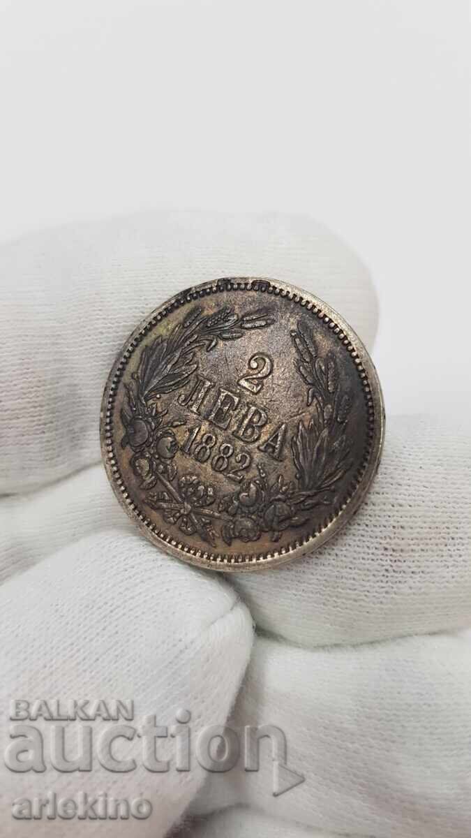 Prince's silver coin 2 leva 1882 - 7