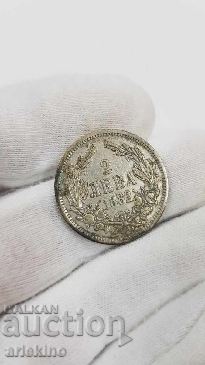 Prince's silver coin 2 leva 1882 with price 42.00 BGN | € 21.47