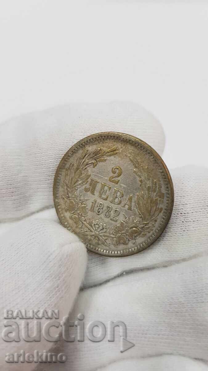 Auction  Prince's silver coin 2 leva 1882