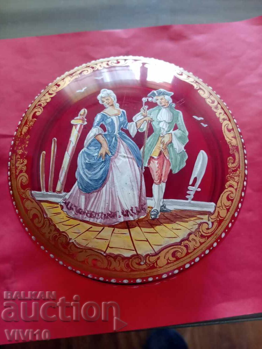 Cutie veche de sticlă, email, Boemia