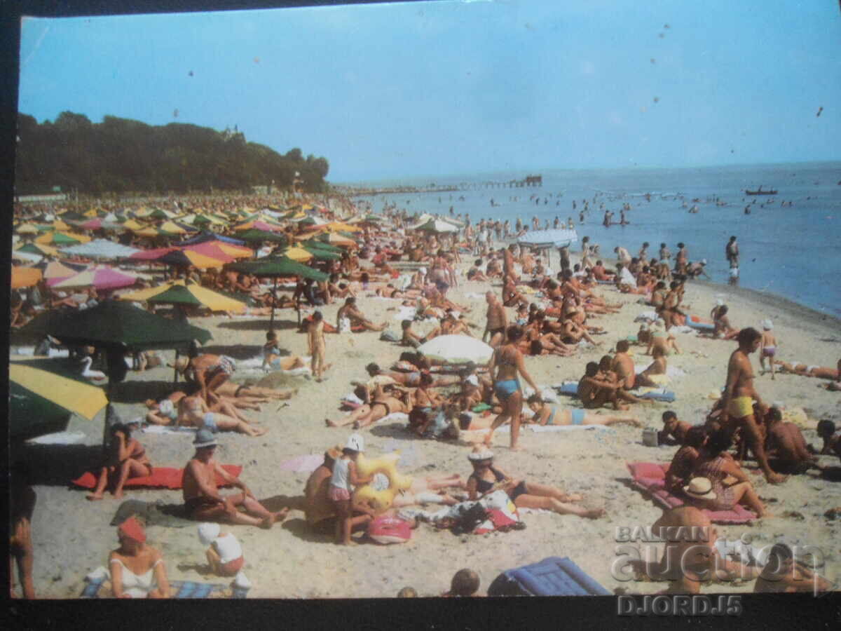 БУРГАС - плажът, Стара картичка