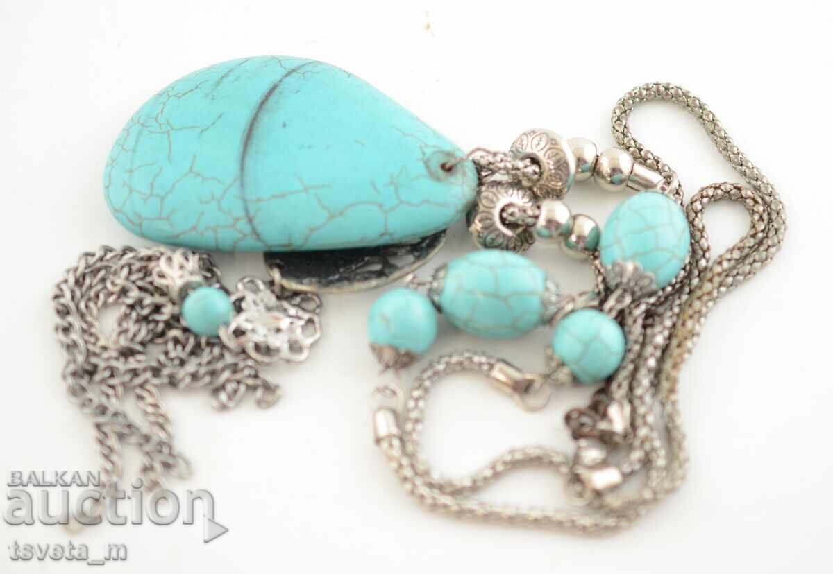 Κολιέ μενταγιόν με τυρκουάζ - 5 Κολιέ μενταγιόν με τυρκουάζ - 5