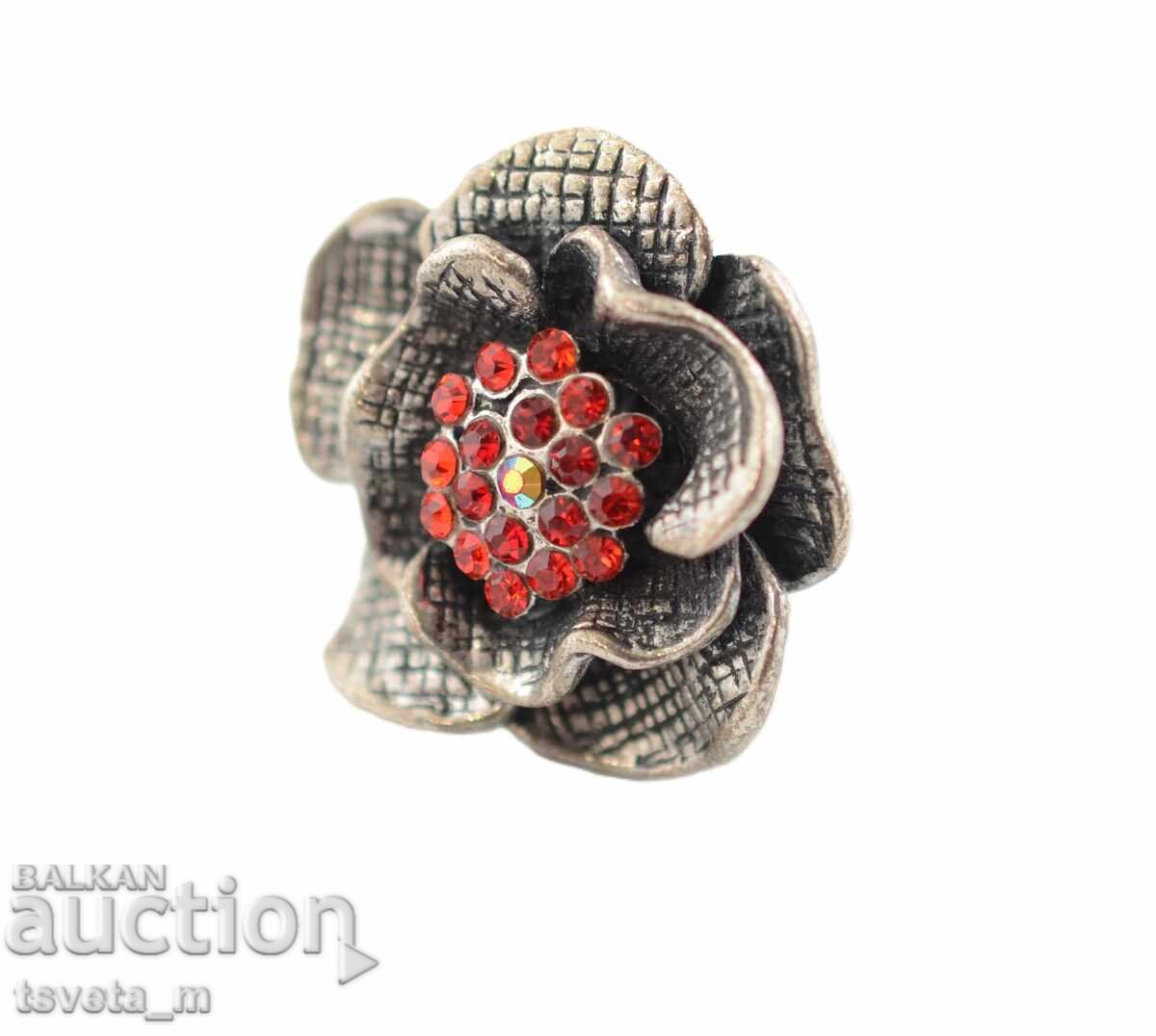 Γυναικείο δαχτυλίδι με ρυθμιζόμενο μέγεθος τριαντάφυλλο