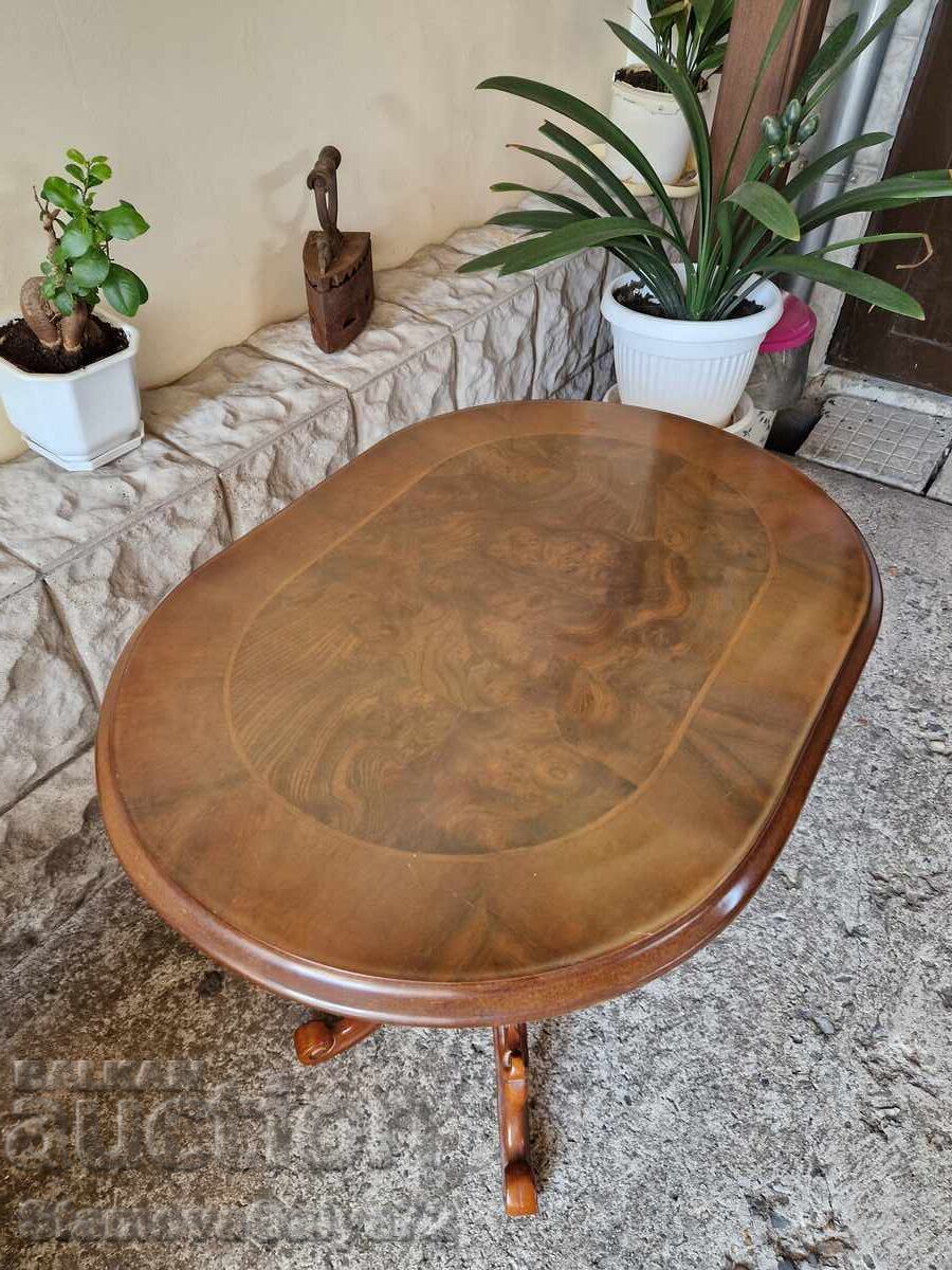 Wonderful antique English wooden table with inlay - 6