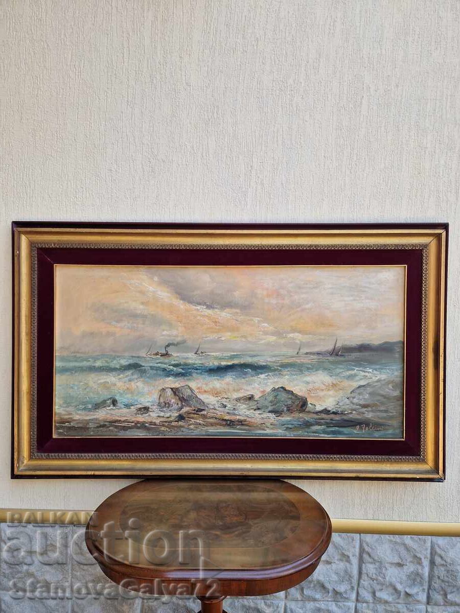 Marine oil painting on canvas, by the artist Marine oil painting on canvas, by the artist