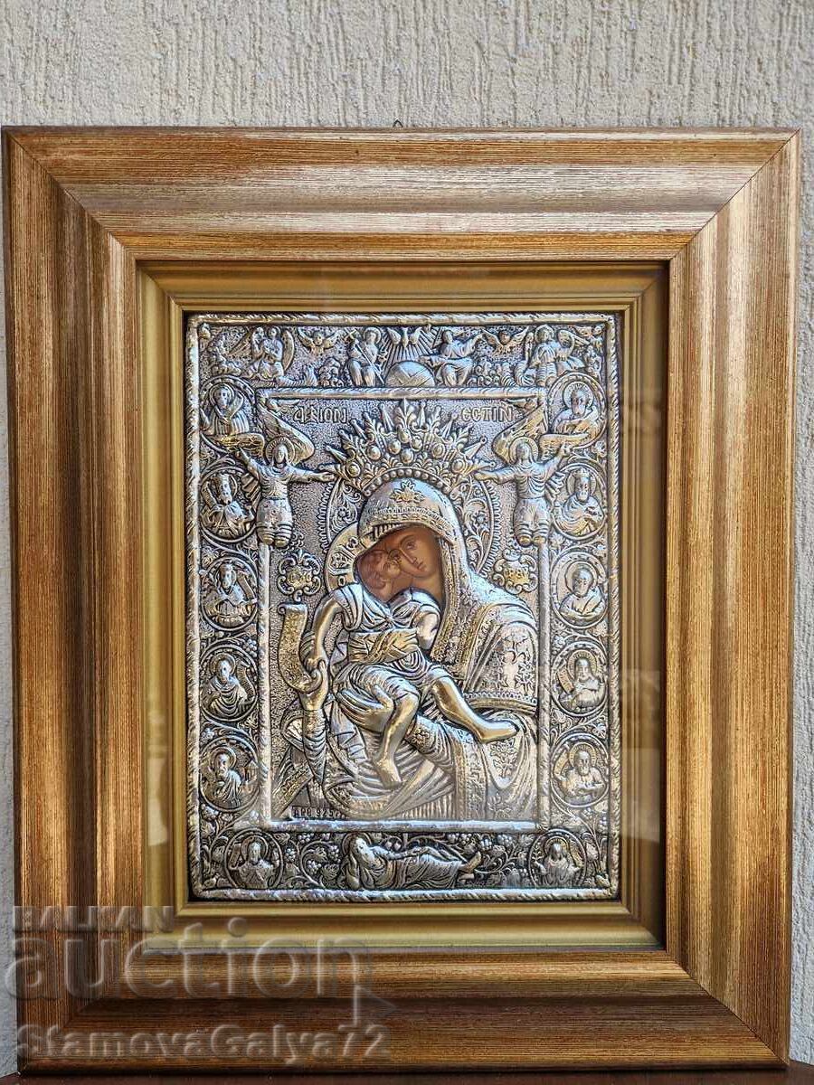 Auction Large antique silver icon with certificate Auction Large antique silver icon with certificate