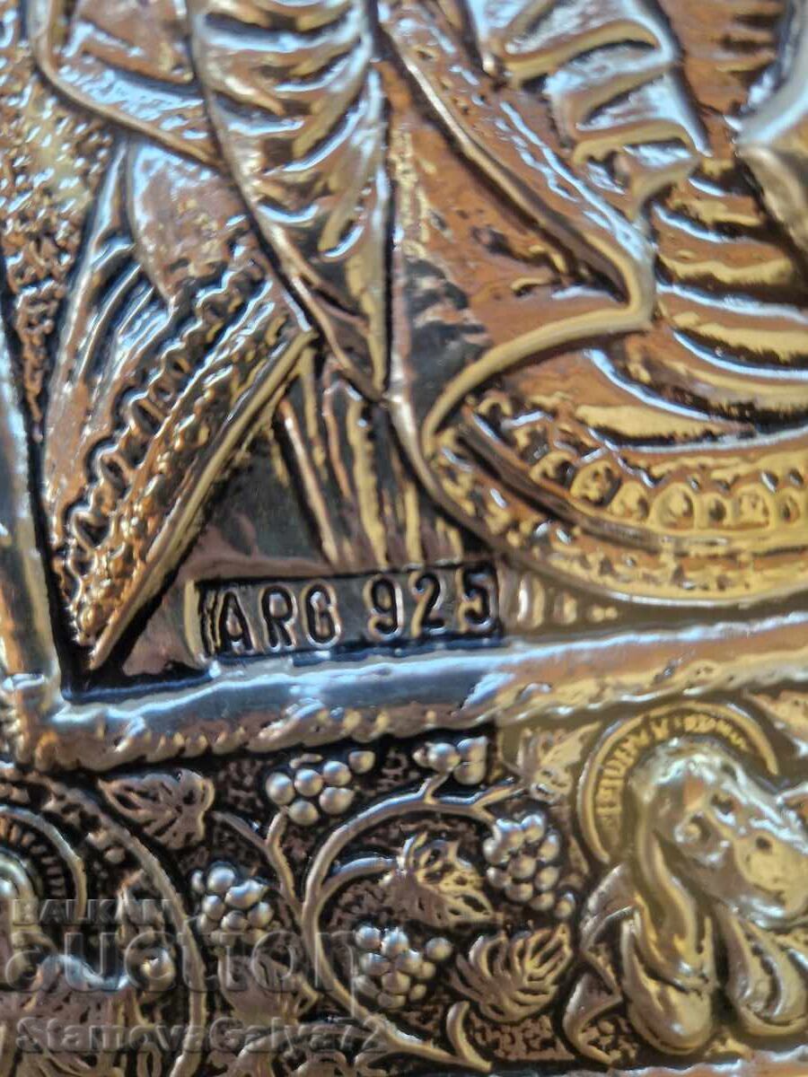 Large antique silver icon with certificate - 7 Large antique silver icon with certificate - 7