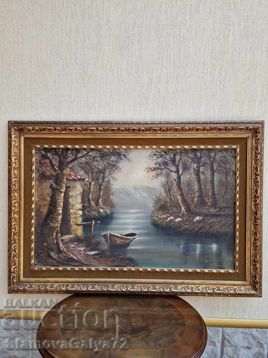 Unique large antique oil on canvas painting with price 443.00 BGN | € 226.50