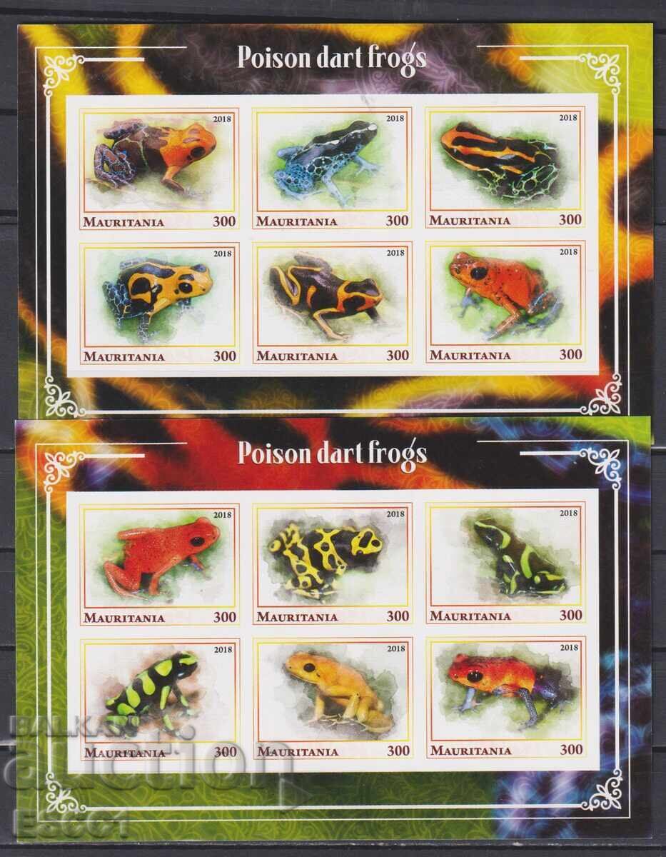 Καθαρές σφραγίδες σε μικρά φύλλα Πανίδα Βατράχων 2018 από Μαυριτανία Καθαρές σφραγίδες σε μικρά φύλλα Πανίδα Βατράχων 2018 από Μαυριτανία