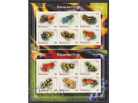 Clean stamps in small sheets Fauna Frogs 2018 from Mauritania
