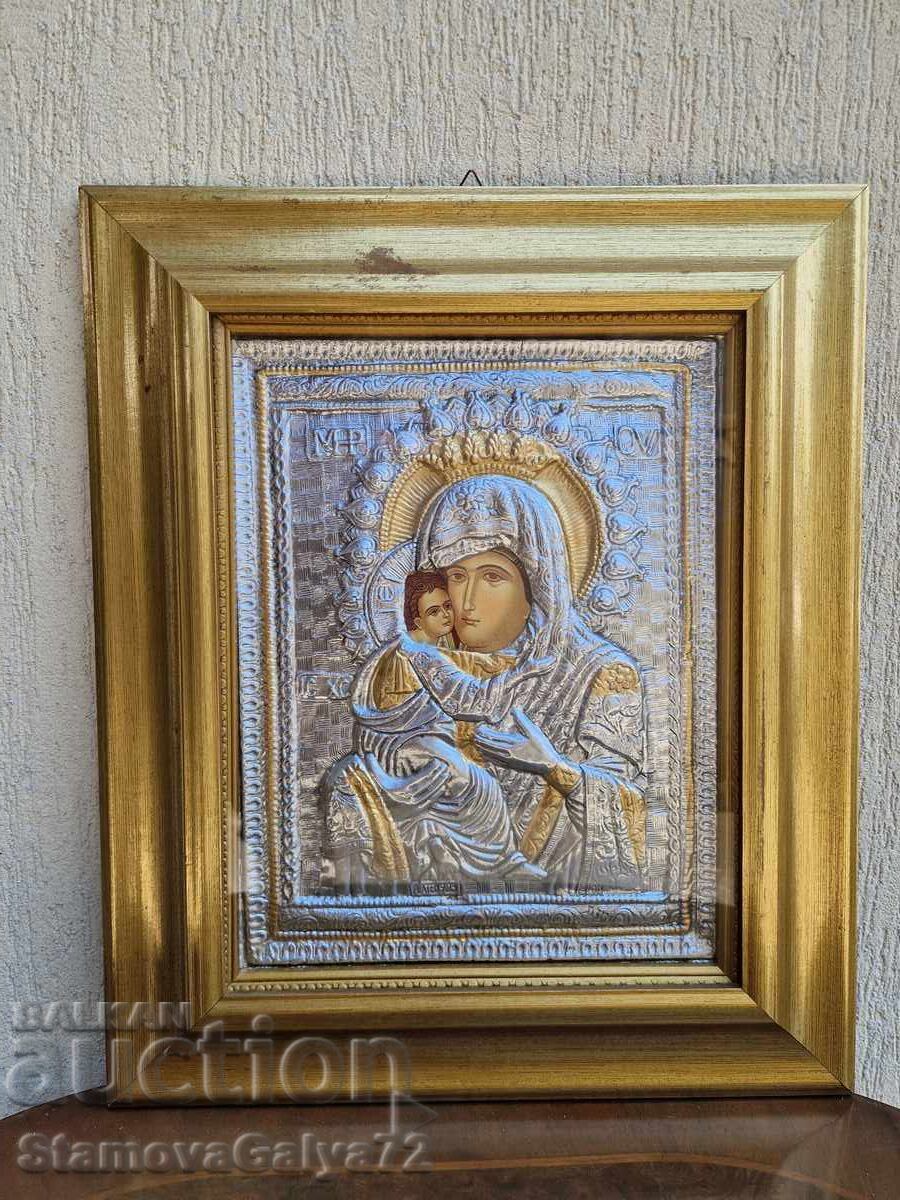 Beautiful large silver icon with certificate with price € 151.34 | 296.00 BGN