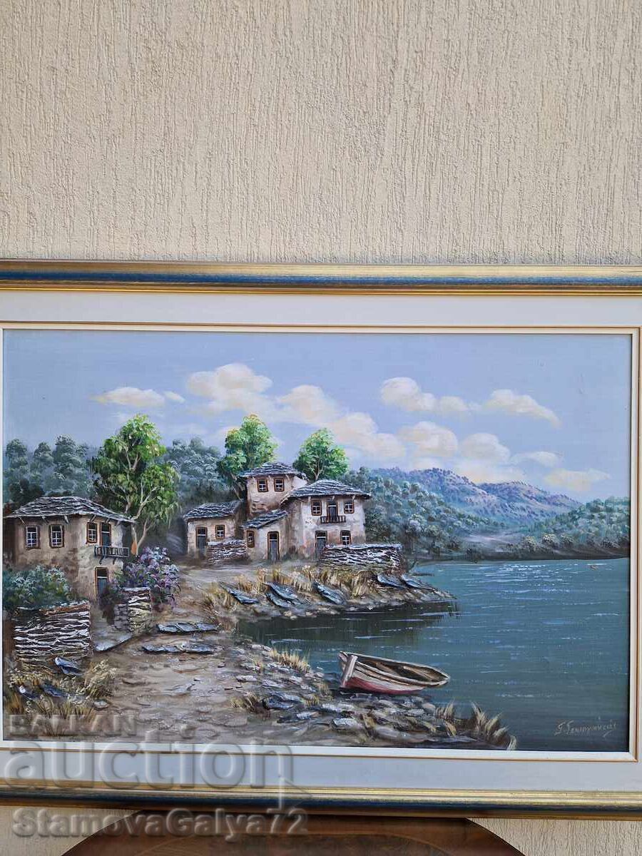 Licitație Tablou superb, frumos, mare, ulei pe pânză