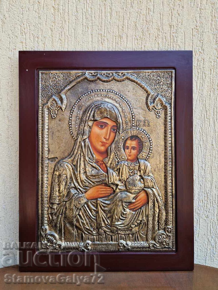 Wonderful beautiful silver icon with a certificate