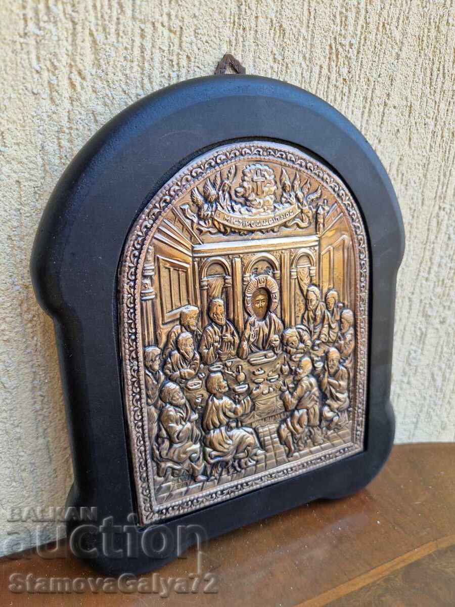 Livrarea Frumoasă icoană de argint Cina cea de Taină cu certificat