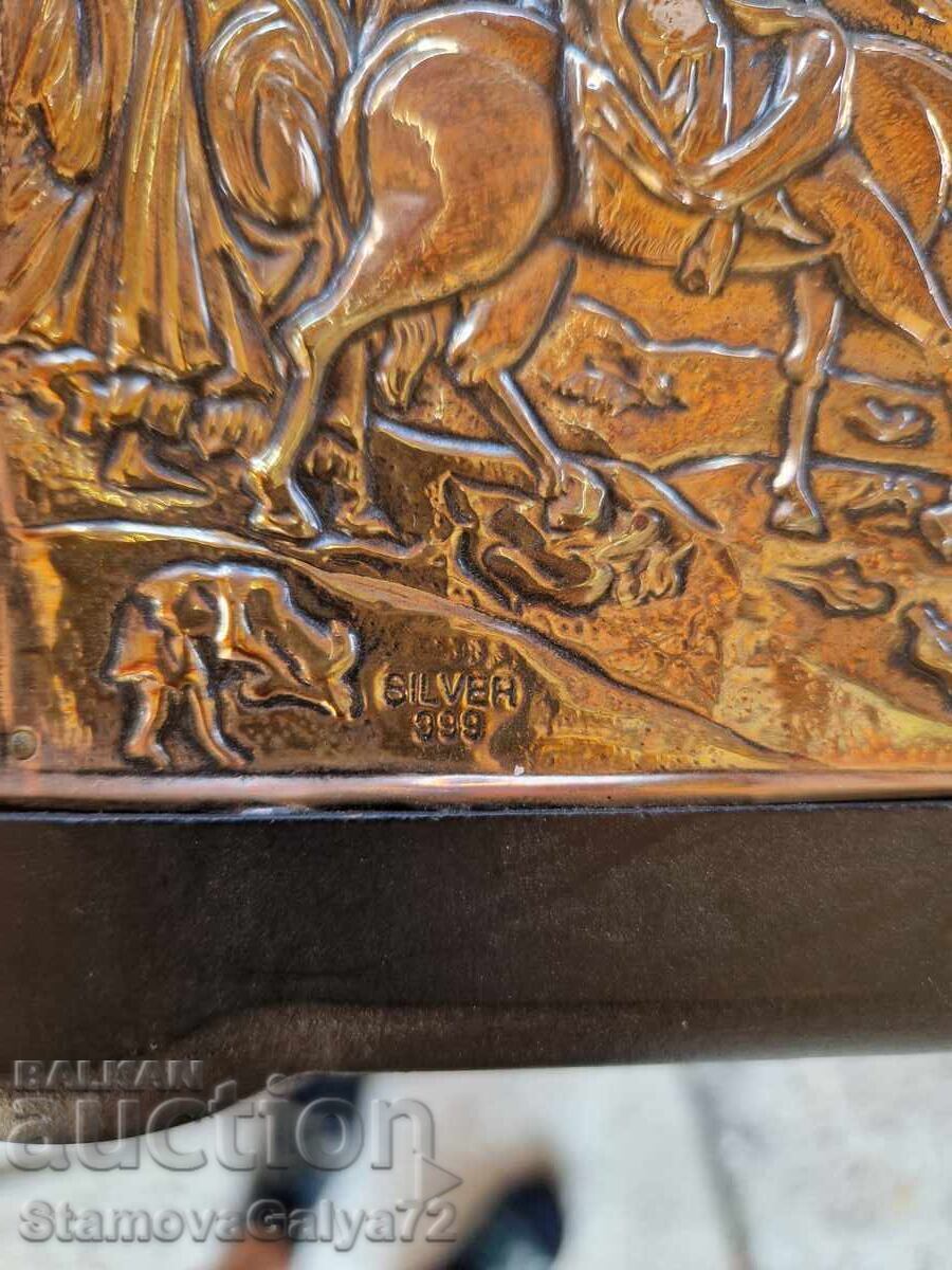 Όμορφη ασημένια εικόνα με πιστοποιητικό και σήμανση - 7