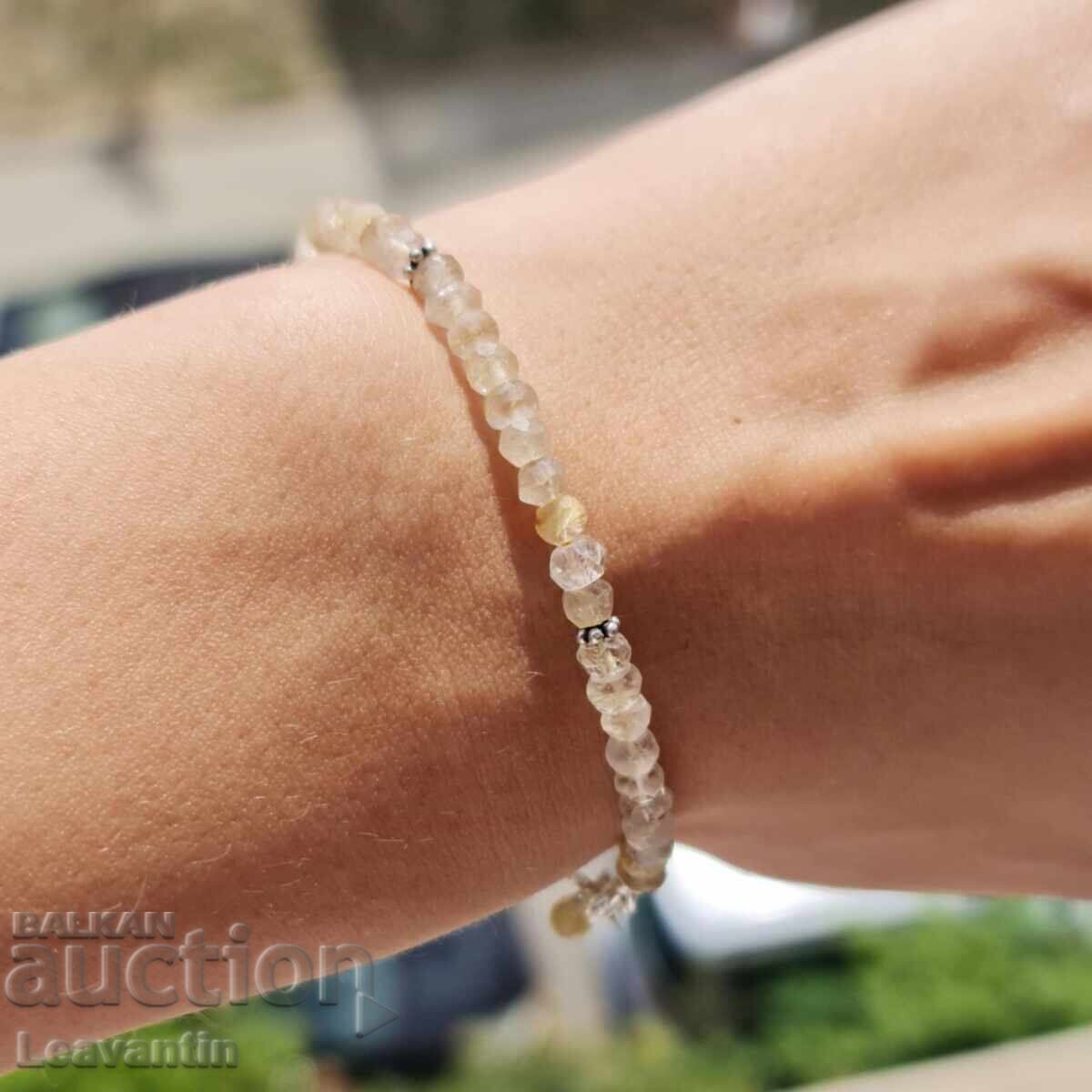Auction  Silver bracelet with Rutile Quartz/ Venus Hair