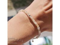 Silver bracelet with Rutile Quartz/ Venus Hair