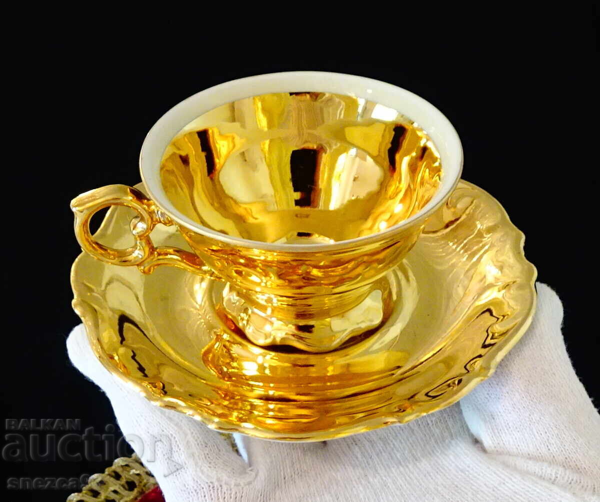 Bavarian porcelain coffee service, pure gold, baroque - 6 Bavarian porcelain coffee service, pure gold, baroque - 6