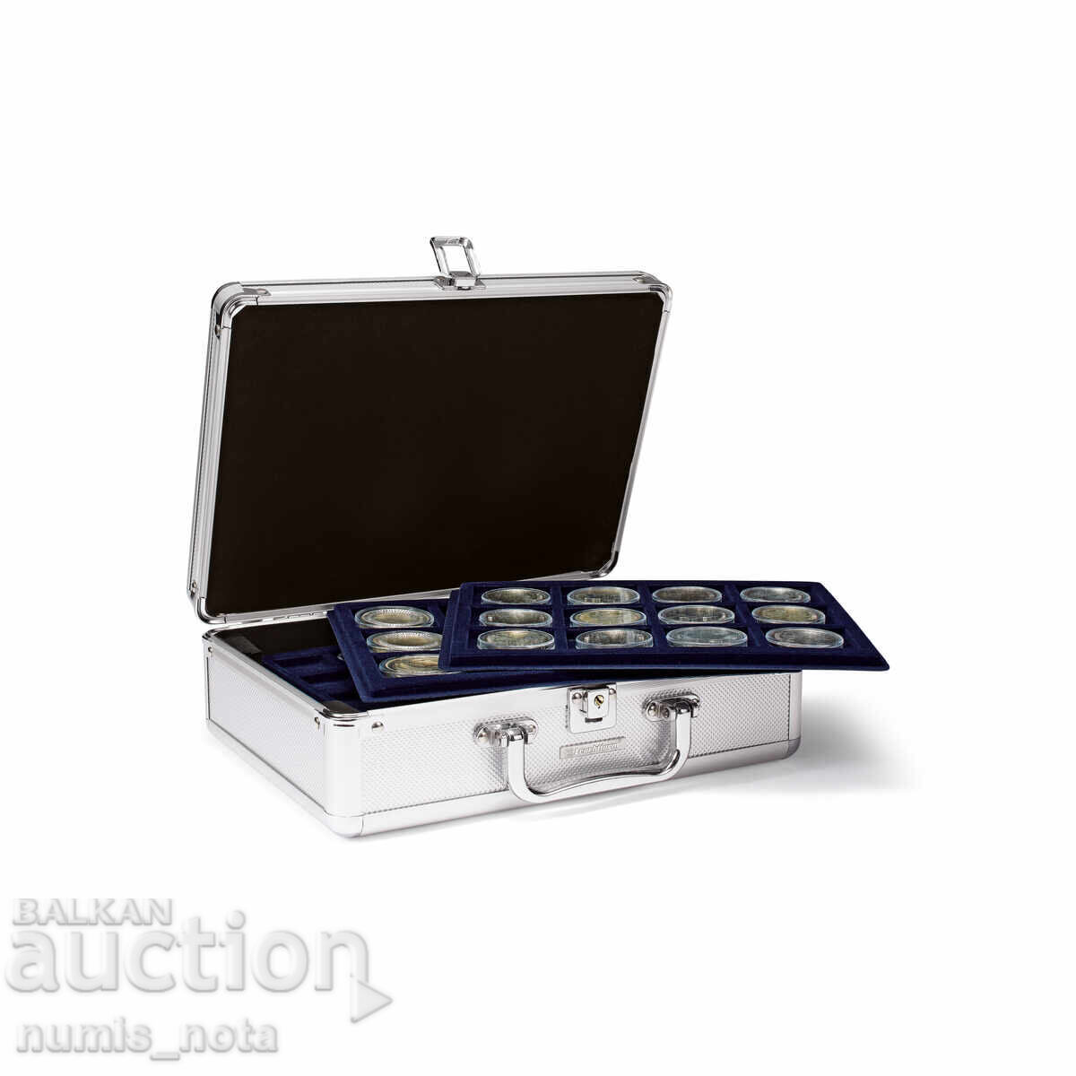 Livrarea Valiză din aluminiu cu 6 tăvi CARGO S6 pentru 112 monede - Leuchtturm