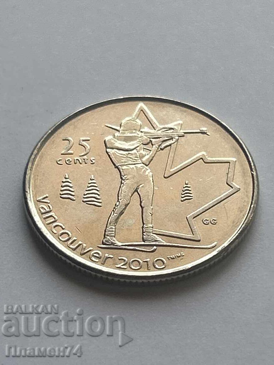 25 Cents 2007 Canada Biathlon with price 2.00 BGN | € 1.02